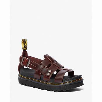 Dr Martens Terry Kožené Strap - Bordove Sandale Panske, D162SK